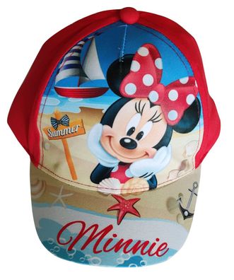 Disney Minnie Maus Kappe "Summer" Base-Cap Mütze Sonnenhut für Kinder Rot, Gr. 5