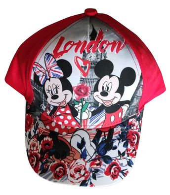 Disney Minnie und Mickey Maus in London Kappe Mütze Base Cap für Kinder Rot, Gr.