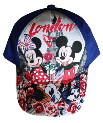 Disney Minnie und Mickey Maus in London Kappe Mütze Base Cap für Kinder Blau, Gr