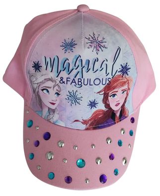 Disney Frozen Anna und Elsa Kappe, Mütze, Sonnenhut mit Glitzersteinen für Kinde
