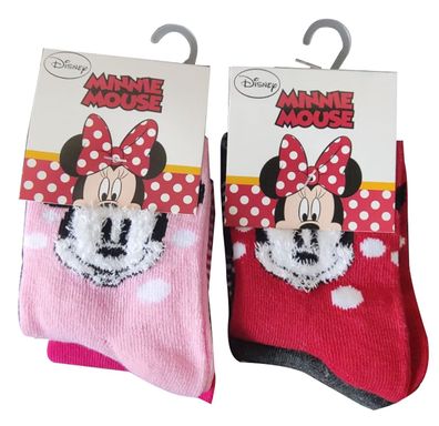 Disney Minnie Maus Strümpfe Socken 6er Pack rot grau pink rosa für Kinder Größe