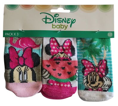 Disney Minnie Maus Baby Socken Strümpfe 3er Pack für Babys Rosa, Pink, Türkis, G