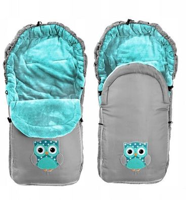Polbaby Schlafsack für Kinderwagen Tutumi 4 in1 Baby Füßsack Winter Warm Eulen 02