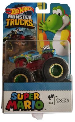 Mattel GKD18 Hot Wheels Monster Trucks Super Mario Charakter Actioncar Yoshi 3/4