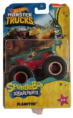 Mattel GKD25 Hot Wheels Monster Trucks Nickelodeon Spongebob Charakter Car Plank