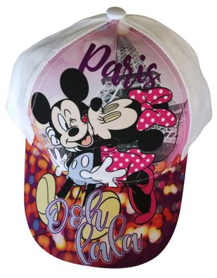 Kinder Kappe Disney Minnie Maus Paris "Ooh Lala" für Mädchen, Gr. 52 weiß