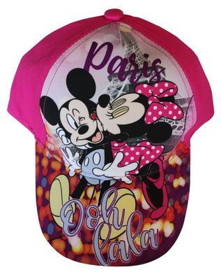 Kinder Kappe Disney Minnie Maus Paris "Ooh Lala" für Mädchen, Gr. 54 pink