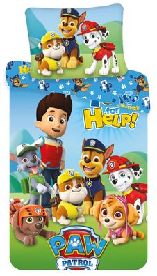 Bettwäsche Set Paw Patrol "Just yelp for Help" 140 x 200 + 70 x 90 cm, 100% Baum