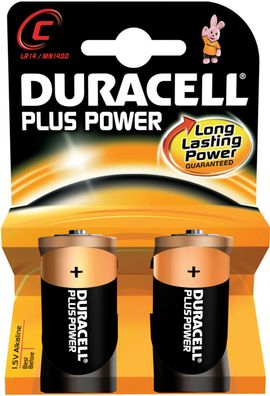 Duracell Plus Power-C Batterie MN1400 / LR14 / Baby, 2er Blister