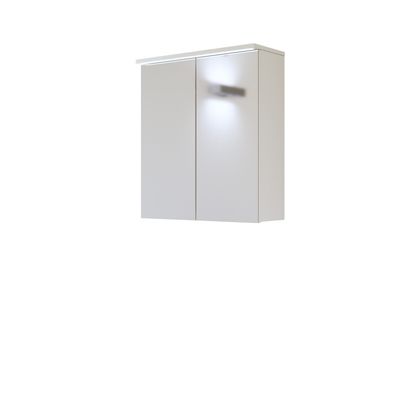 Badezimmer Spiegelschrank 60 cm LAXY Weiss Hochglanz inkl. LED