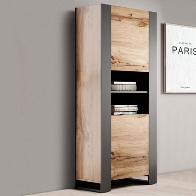 Vitrine Wood Standvitrine Regal Modern Design Wohnzimmer Kollektion M24