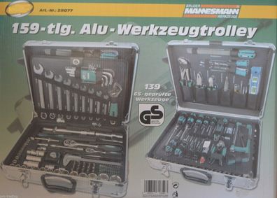 Mannesmann Werkzeugkoffer 159 tlg teilig Werkzeugkasten Werkzeug Werkzeugtrolly