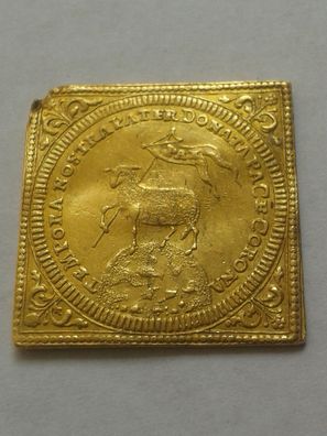 doppelte 2 Dukatenklippe 1700 6,88g Gold Nürnberg Lammdoppeldukat Lammprägung