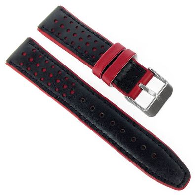 Adora Youngline XS Uhrenarmband 18mm schwarz / rot Leder AY4314