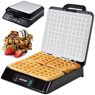Syntrox WM-2000W Waffeleisen für Belgische Waffeln