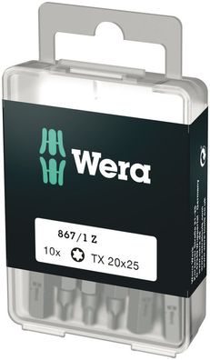 Wera 867/1 DIY TORX® Bits, TX 20 x 25 mm, 10-teilig 05072408001 TORX PLUS