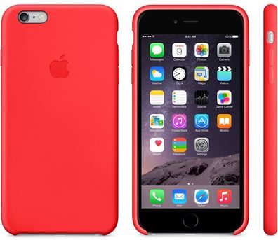 Original Apple iPhone 6 Plus / 6S Plus Silikon Case MGRG2ZM/ A (Product) Red Neu OVP