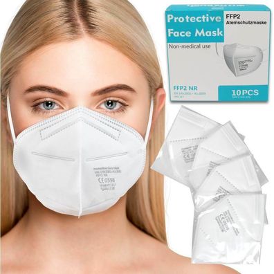 FFP2 Maske Mundschutz Schutzmaske Gesichtsmaske 5lagig CE 0598 1 Stück 10er Box