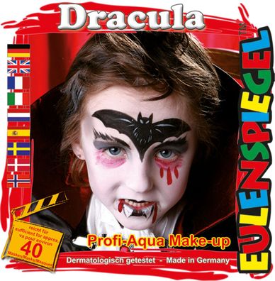 Eulenspiegel Motiv-Set Dracula, Schmink-Set mit Schmink-Anleitung und 1 Pinsel