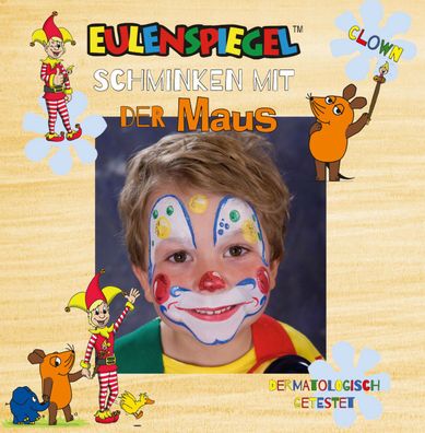 Eulenspiegel Motiv-Set Schminken mit der Maus, Schmink-Set mit Schmink-Anleitung