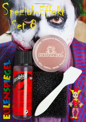 Eulenspiegel Spezial-Effekt Set 8 mit Filmblut hell 20 ml, Effektwachs 12 ml,