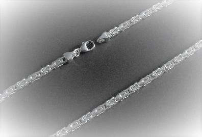 Kette Armband Sterling Silber 925 Königskette eckig 2,3mm, 5 mm, 19 cm bis 65 cm