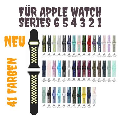 Armbanduhr für Apple iWatch SE 6 5 4 3 2 1 Ersatzarmband Silikon Sport Zwei Farben.