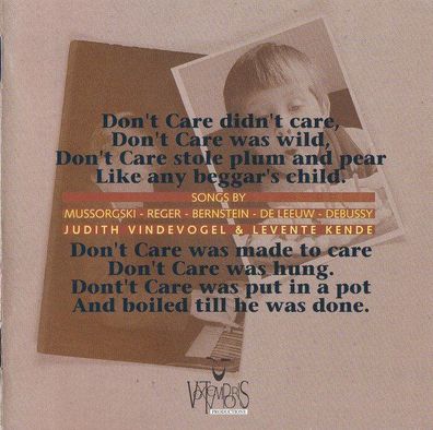 CD Judith Vindevogel, Levente Kende: Don`t Care, Didn`t Care 1993 Walpurgis Records