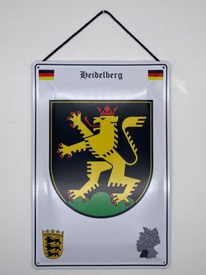 Blechschild mit Kordel 20 X 30 cm Deutschland Heidelberg
