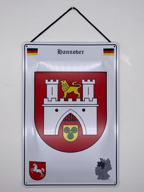 Blechschild mit Kordel 20 X 30 cm Deutschland Hannover