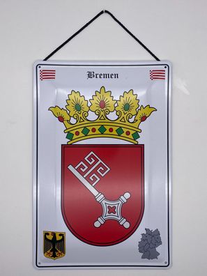 Blechschild mit Kordel 20 X 30 cm Deutschland Bremen