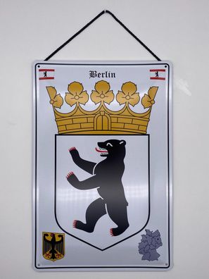 Blechschild mit Kordel 20 X 30 cm Deutschland Berlin