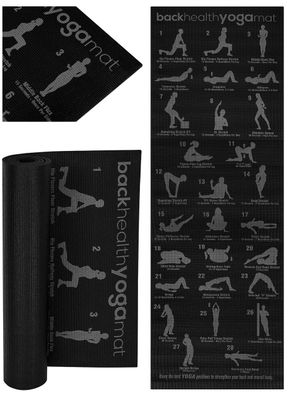 Yoga-Fitnessmatte mit Trainingsplan für Pilates Fitness & Gymnastik 173x61cm 8693