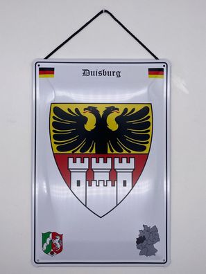 Blechschild mit Kordel 20 X 30 cm Deutschland Duisburg