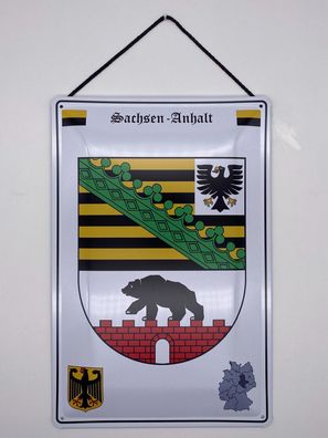 Blechschild mit Kordel 20 X 30 cm Wappen Deutschland Sachsen Anhalt