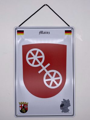 Blechschild mit Kordel 20 X 30 cm Deutschland Mainz