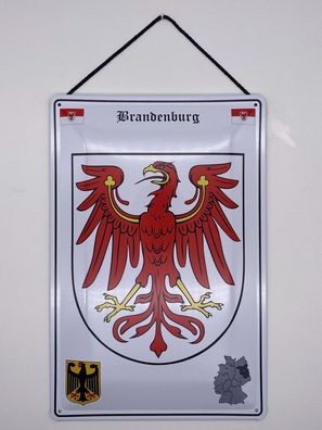 Blechschild mit Kordel 20 X 30 cm Deutschland Brandenburg