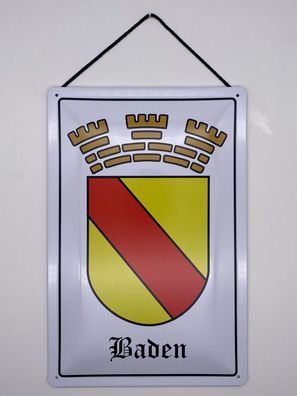 Blechschild mit Kordel 20 X 30 cm Deutschland Baden