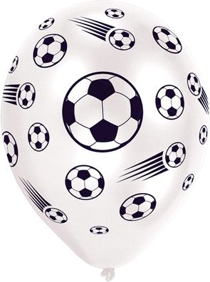 Amscan - Fußball Luftballons (schwarz-weiß, 8er Pack) Ballons Football WM EM