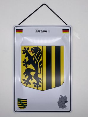 Blechschild mit Kordel 20 X 30 cm Deutschland Dresden