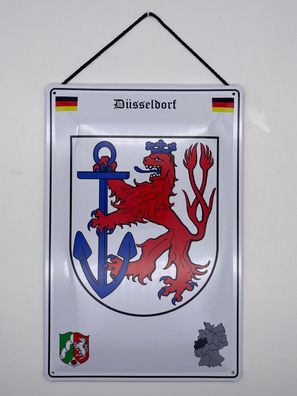 Blechschild mit Kordel 20 X 30 cm Deutschland Düsseldorf