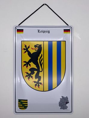 Blechschild mit Kordel 20 X 30 cm Deutschland Leibzig