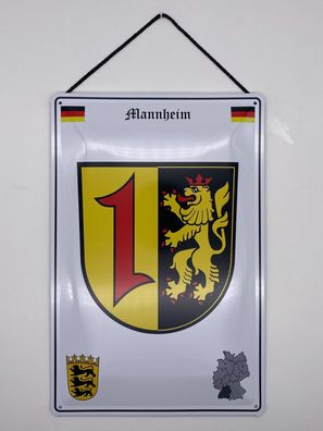 Blechschild mit Kordel 20 X 30 cm Deutschland Mannheim