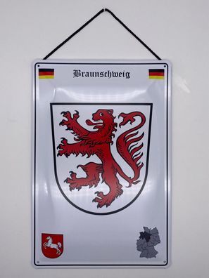 Blechschild mit Kordel 20 X 30 cm Deutschland Braunschweig