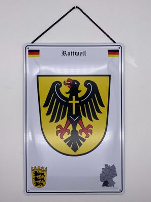 Blechschild mit Kordel 20 X 30 cm Deutschland Rottweil
