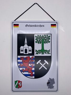 Blechschild mit Kordel 20 X 30 cm Deutschland Gelsenkirchen