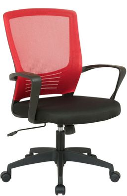 ergonomischer Bürostuhl Netz schwarz/ rot Drehstuhl Schreibtischstuhl belastbar