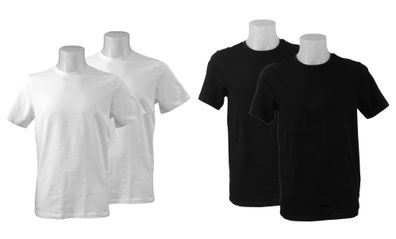 Herren T-Shirt Basic 2er Pack BIO Baumwolle Kurzarm Shirt Rundhals Doppelpack