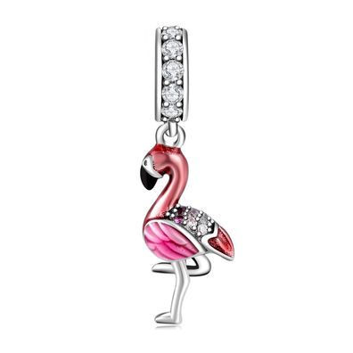 Charms Anhänger für Pandora Armbänder 925 Sterling Silber Flamingo Charm Armband Neu.