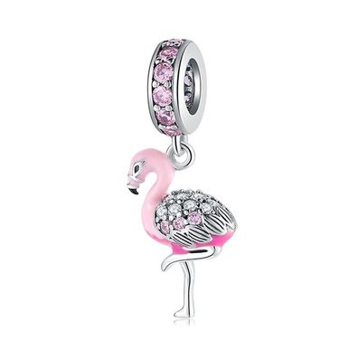 Charms Anhänger für Pandora Armbänder 925 Sterling Silber Flamingo Charm Geschenk Neu